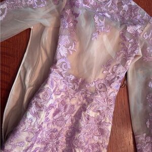 Lavender Lace Sheer Dress